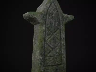 Viking Carved Gravestone Low-poly 3D model