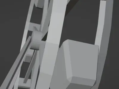 Ferry - Observation Wheel low poly 3D animated Low-poly 3D model