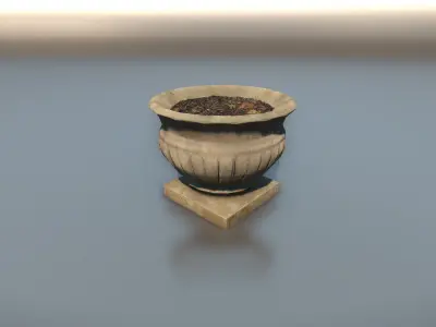 Vase - outdoor decorative flowerpot Low-poly 3D model