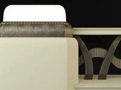 Balustrade pedestal with two lamps 3D model