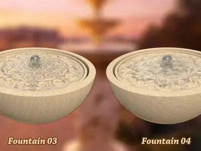 30 Classic Fountains Gameready and Archviz Assets 3D model