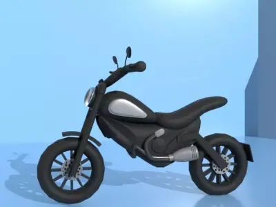 Low poly motorcycle Low-poly 3D model from CGTrader