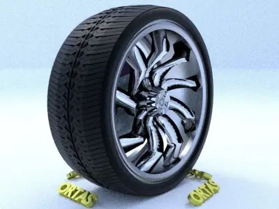 ORTAS CAR RIM 55-56 GAME READY RIM TIRE AND DISC 3D Model Pack