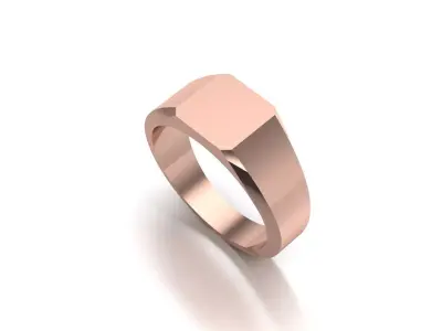 8mm Signet Ring Eamradshape Pritable model 3dmodel US 7 3D print model