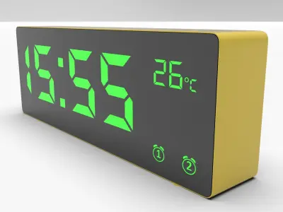 CLOCK YELLOW GREEN Low-poly 3D model