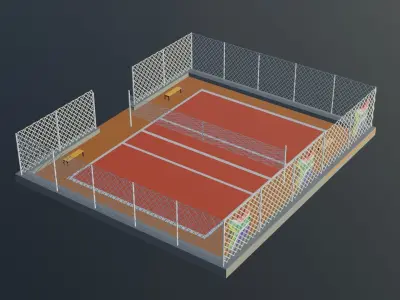 Volleyball Stadium - South Africa Low-poly 3D model