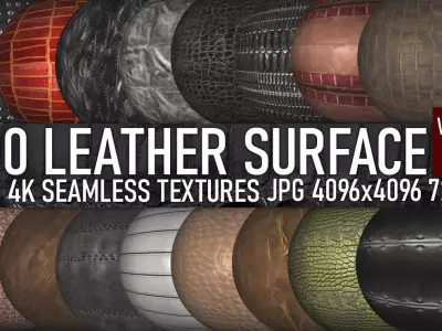 100 various leather PBR seamless 4k textures with normal maps Texture