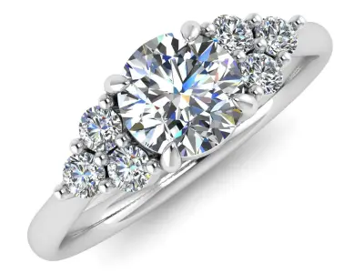 Round Engagement Ring 3D print model