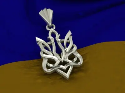 Trident celtic pendant 3D print model