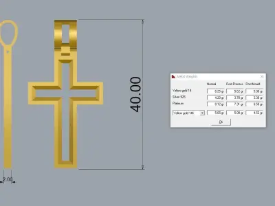Cross Gold Jewelry 3D print model