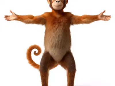 Animated Monkey Character model pack Low-poly 3D model