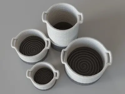 Colorblock Braided Wool Storage 3D model