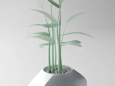 White Ceramic Planter 3D model