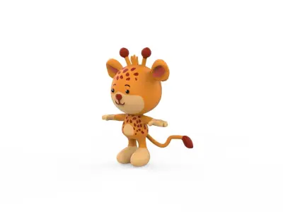 Character004 Deer Animal Low-poly 3D model