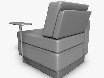 White Leather Armchair 3D model