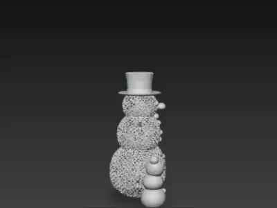 3D Snowman Family Model Merry Christmas Scene 3D print model