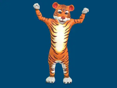 Toon Tiger with Animation 3D model