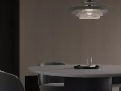 Modern living room dining room interior scenes 459 3D model