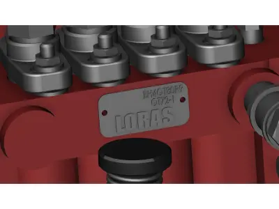 engine dizel 4 cylinder 2400 rpm 3D model