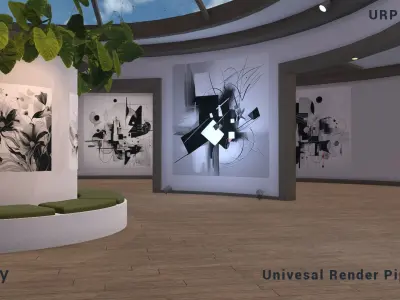 Circular Art Gallery Unity Asset Low-poly 3D model