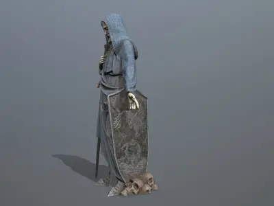 Man Statue  Low-poly 3D model