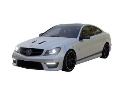 Mercedes-Benz C63 AMG Low-poly 3D model