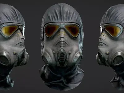 Game-Ready Sci Fi Gas Mask Low-poly 3D model