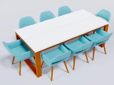 Wooden Dinning Table 3D model