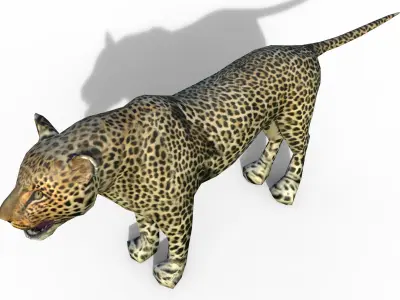 Leopard game ready Low-poly 3D model