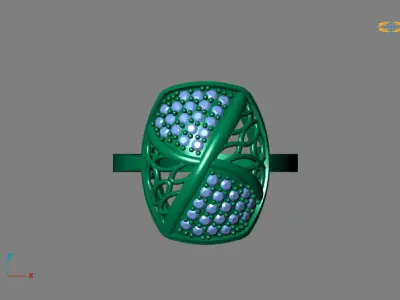 STL 3DM Women Ring Womens Ring Diamonds With Stone Model 3D print model