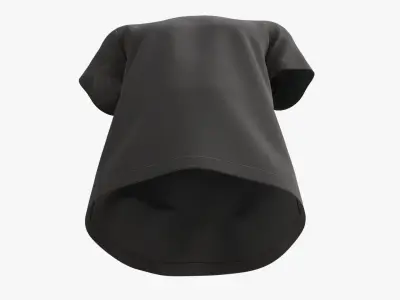 T-shirt for Men Mockup 01 Cotton Black 3D model