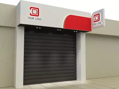 Car service entrance logo sign a615c 3D model