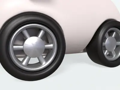 Cartoon Cow Car Cute Low-poly 3D model