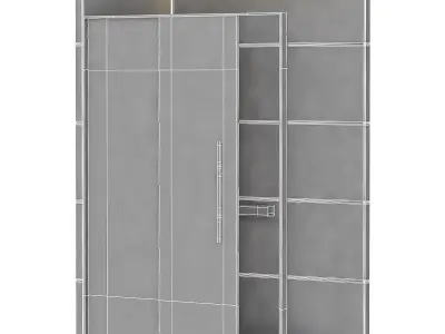 Shower cabin with partition 05 3D model