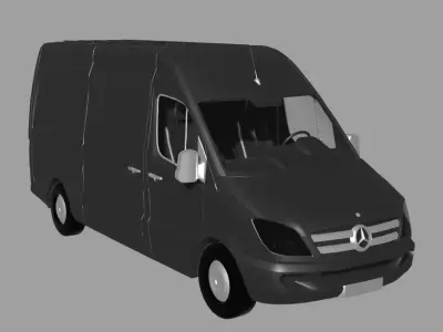 MERCEDES Sprinter Cargo Van Minibus Low-poly 3D model
