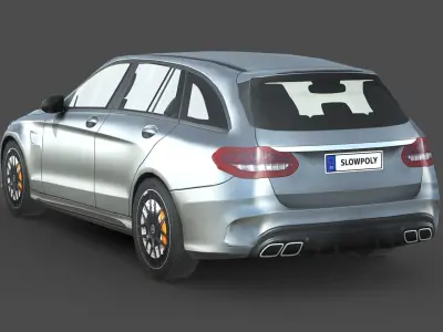 Mercedes Benz AMG C63 Estate Low-poly 3D model