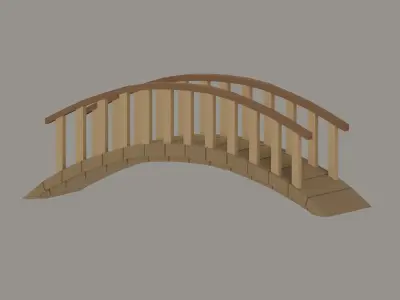 Low Poly Bridge Low-poly 3D model