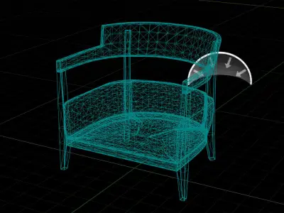 Flexform Jenny Chair UE4 Low-poly 3D model