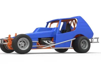 Vintage Northeast Dirt Modified stock car Scale 1 to 25 3D print model