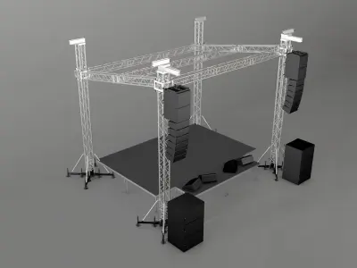 Aluminium Stage  Low-poly 3D model