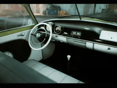 Classic Car 03 Driveable Functional Low-poly 3D model