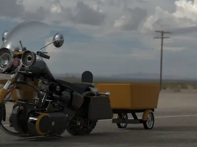 Motorcycle Trailer 3D print model