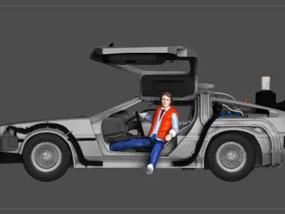 MARTY MCFLY DELORIAN BACK TO THE FUTURE FIGURINE MINIATURE 3D print model