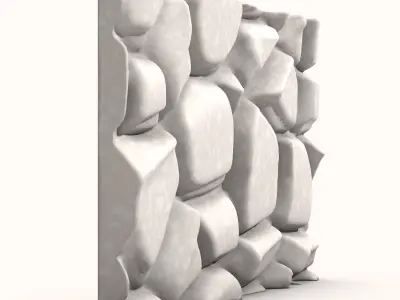 Dense Rubble Stone Wall Segment 3D model