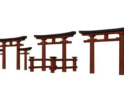 Traditional Japanese Architecture Pack 3D model