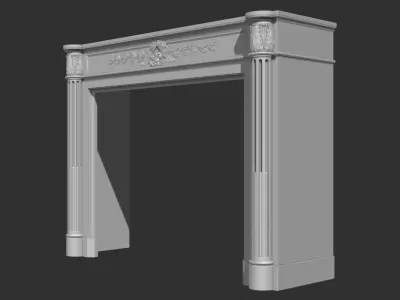 Louis XVI style classical fireplace mantel 3D model