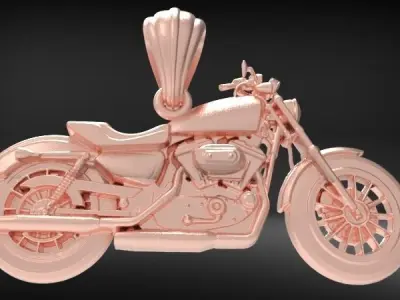 classic motorcycle relief 3D print model