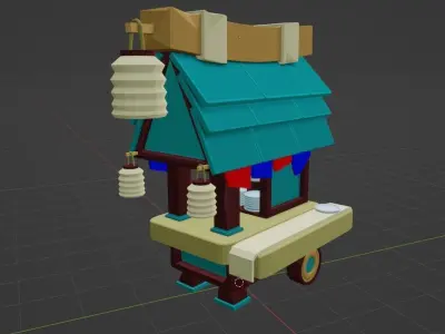 Street shop Free low-poly 3D model