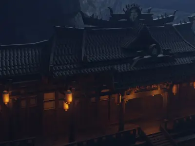 Temples in the mountains 3D model