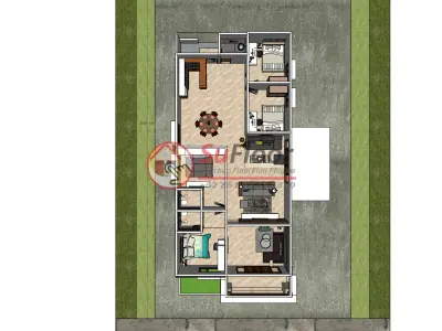 House 8x19m code 483- Sketchup 3D model 3D model 3D model
